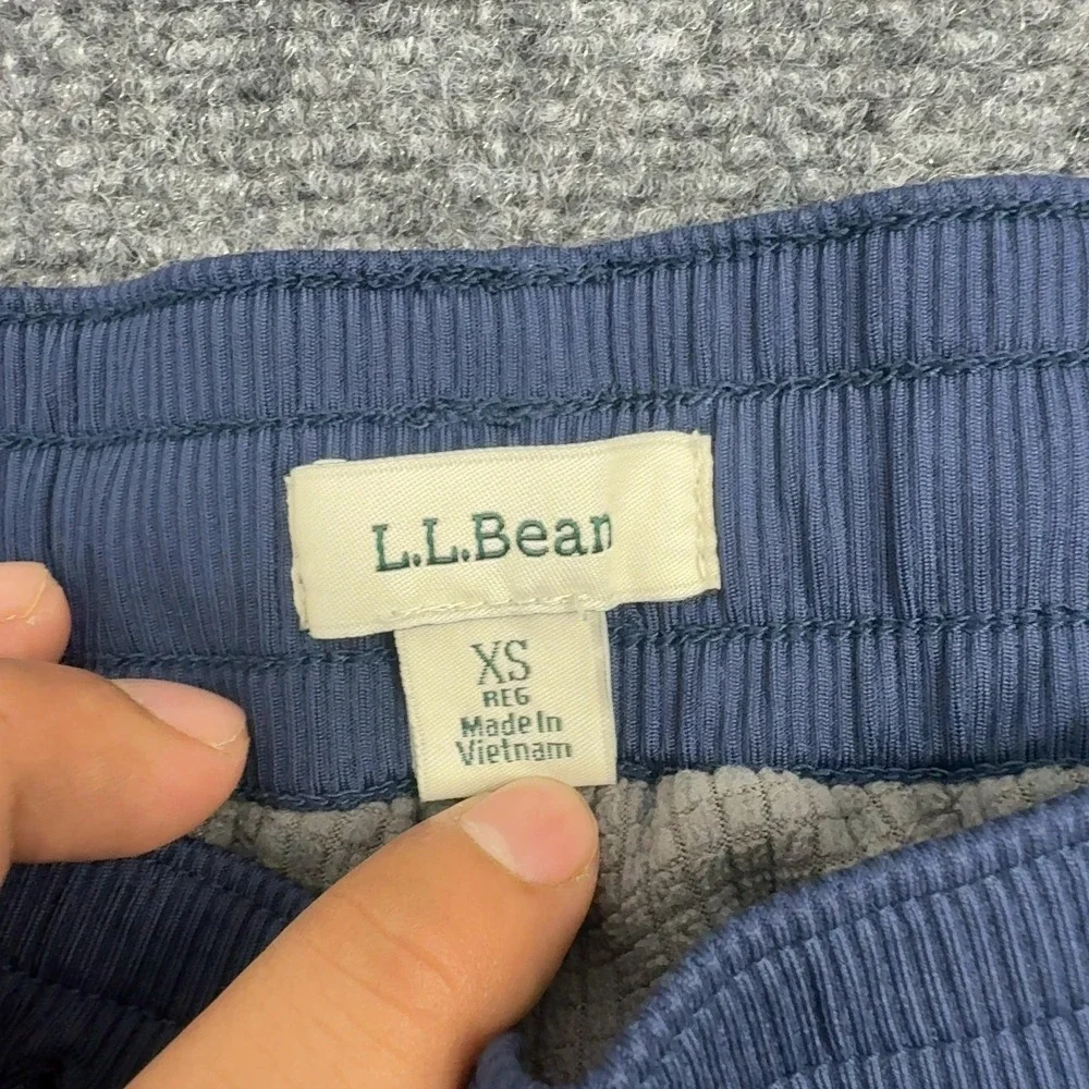 LL Bean Cargo Pants Womens XS Blue Nylon Spandex Fleece Lined Hiking Gorpcore